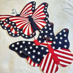 Set of 4 Patriotic American Flag Butterfly Table Placemats